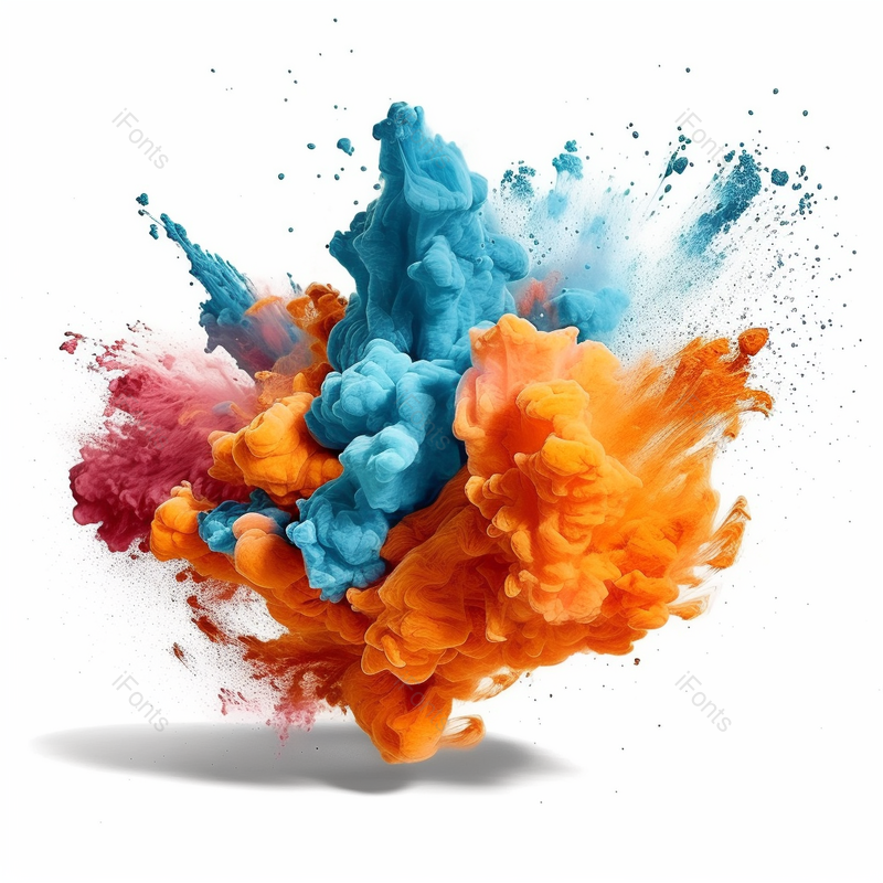 彩色粉末爆炸隔离在白色背景上,插画/手绘图,插画/手绘图库,插画/手绘图下载,插画/手绘